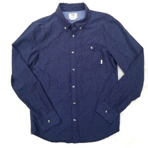 Vans button down shirt blue red men's small